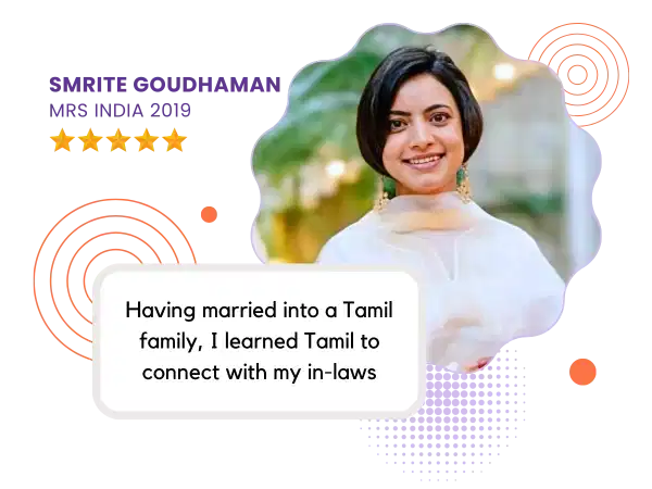 Photo of Bhasha's Learn <span style='color: #4B2AAD;'>Tamil</span> Online anytime, anywhere Classes Student