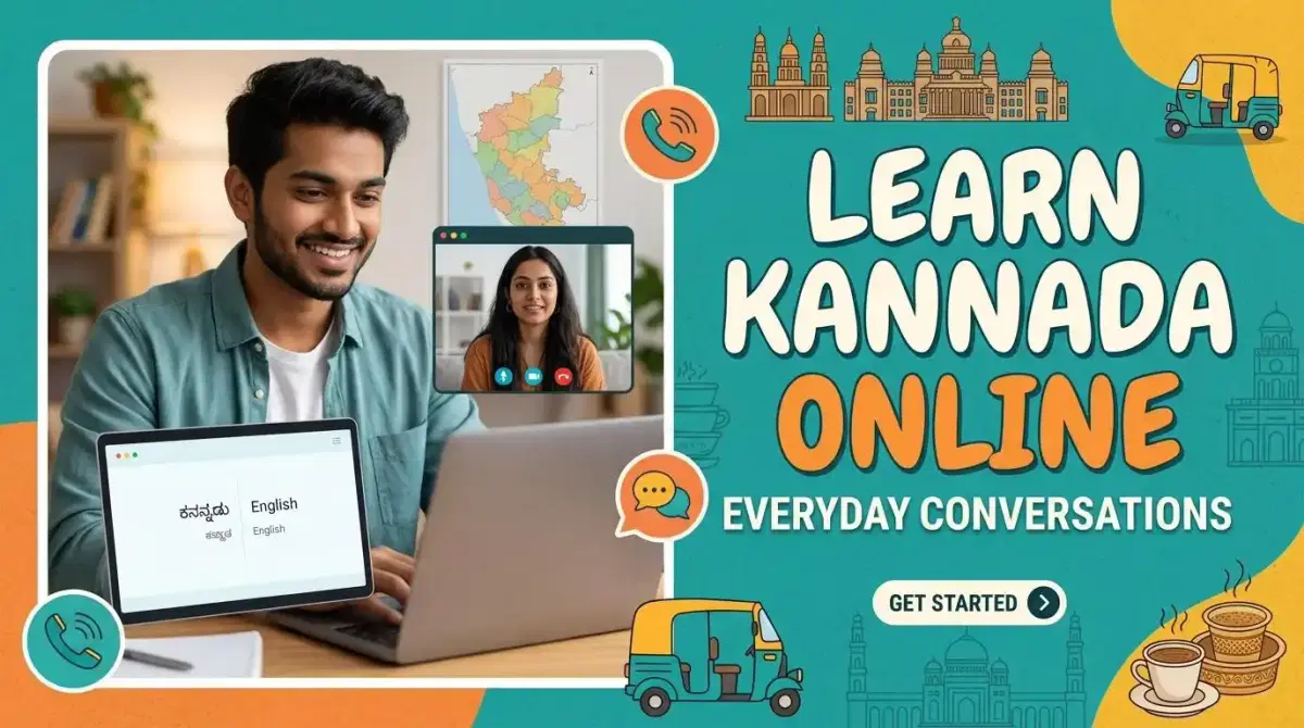 Blog Cover for How to Learn Kannada Online Through Everyday Conversations